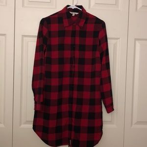 BB Dakota Polyester Plaid Long Button Down